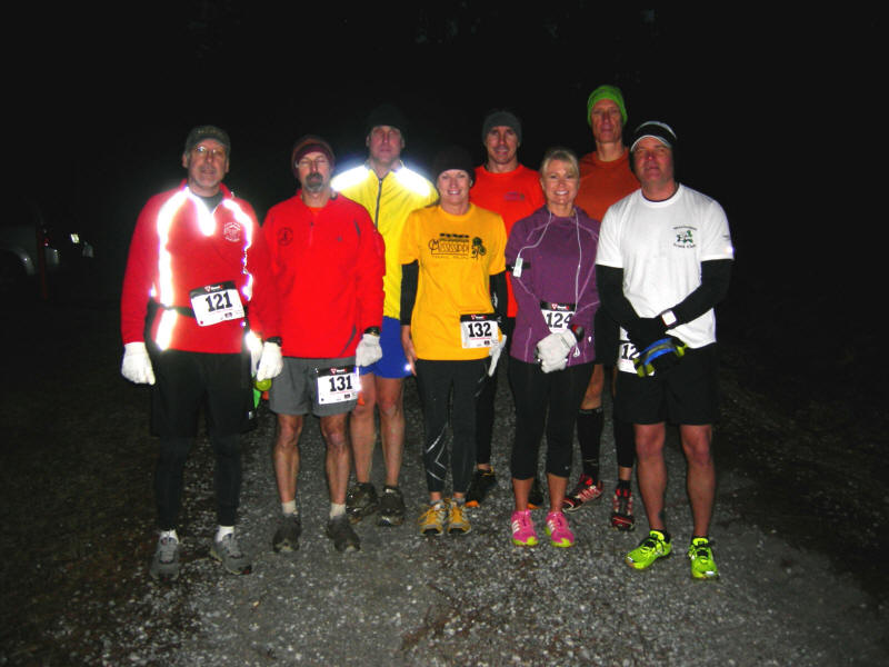 Runners pose before the start